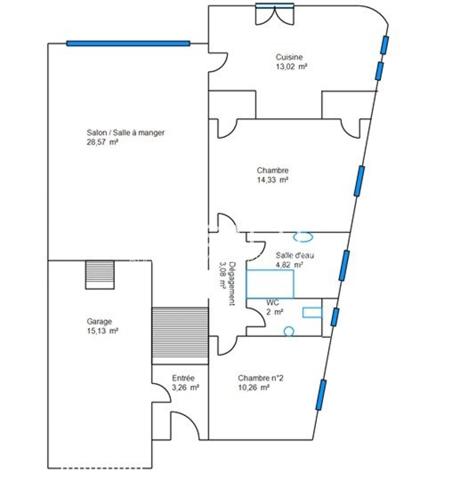 Maison T3 sans vis à vis , garage , jardin