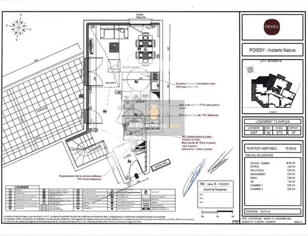 Vente                                                      Appartement
                        
                     3 pièces                      71 m2                     à Poissy
