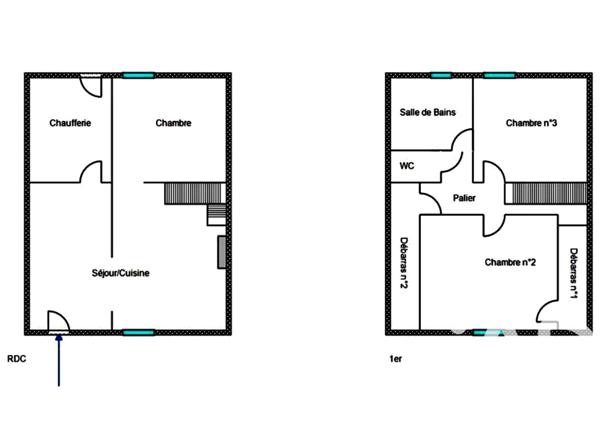 Maison à vendre 3 pièces 66 m² Saint-Pierre-la-Cour