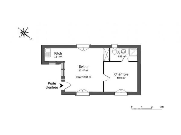 Location Appartement 2 pièces 33.62 m² - 7 RUE ROBERT MONTBOBIER Clermont-ferrand 63100