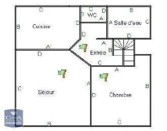 Appartement à louer 2 pièces 31.57m² Angers (49100)