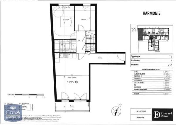 Appartement à louer 3 pièces 70.89m² Argenteuil (95100)