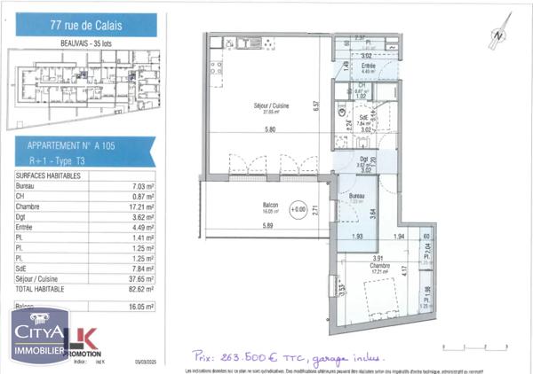 Appartement à vendre 3 pièces 82.62m² Beauvais (60000)