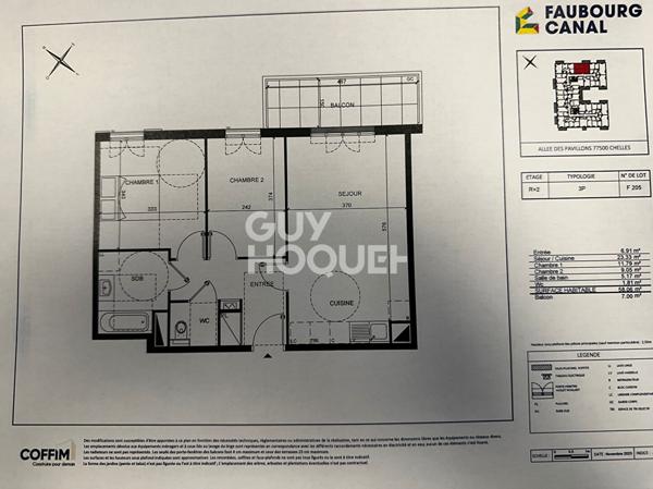Appartement Chelles 3 pièce(s) 59.06 m2