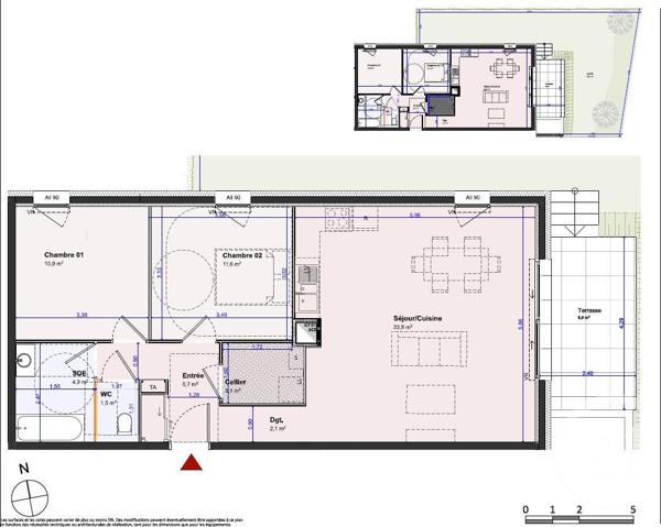 appartement à vendre  3 pièces - 63,60 m2 PONTCHARRA - 38