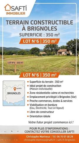 Terrain à bâtir proche de Brignoles, villas R+1