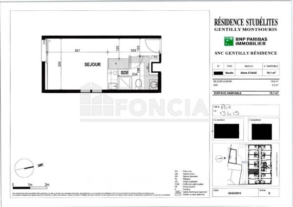 À vendre Studio 19.1 m² - Gentilly 94250