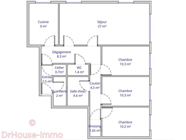 Appartement à vendre 5 pièces de 92 m²