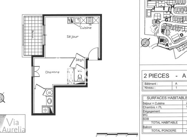 Location Appartement 2 pièces 38.25 m² - CHEMIN SAINTE BRIGITTE - ALLEE CIGALONS Vidauban 83550