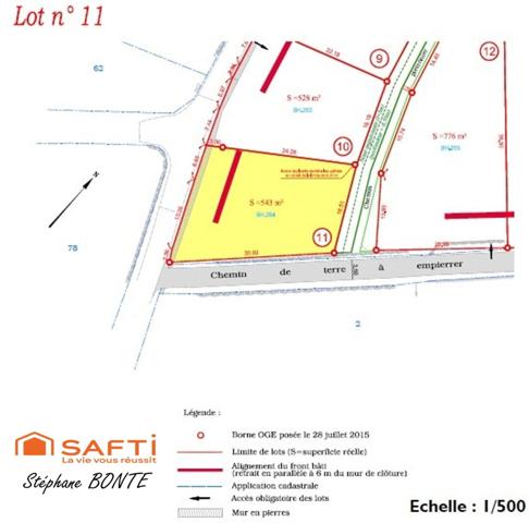 Terrain de 543 m² viabilisée (lot 11) – Le Puy