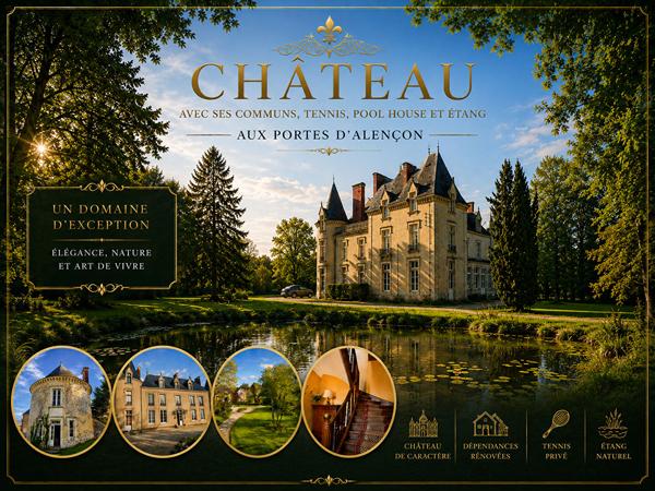 Château et ses communs - Tennis et étang- Proche d'Alençon , Alencon Château et ses communs - Tennis et étang- Proche d'Alençon , Alencon