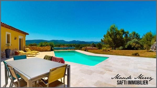 Villa individuelle 168 m2 habitable - 4 chambres dont une suite parentale - 75 m2 de sous-sol - piscine - vue superbe sur les collines environnantes et au calme absolu - forage et eau de ville