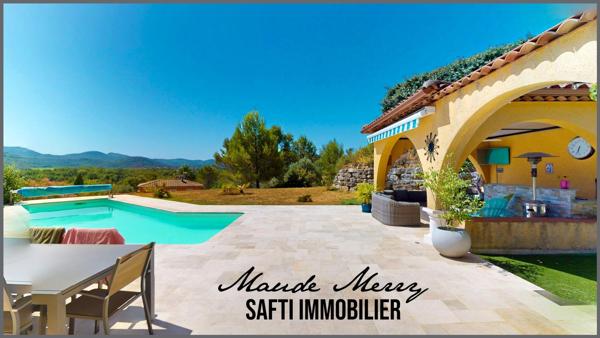 Villa individuelle 168 m2 habitable - 4 chambres dont une suite parentale - 75 m2 de sous-sol - piscine - vue superbe sur les collines environnantes et au calme absolu - forage et eau de ville