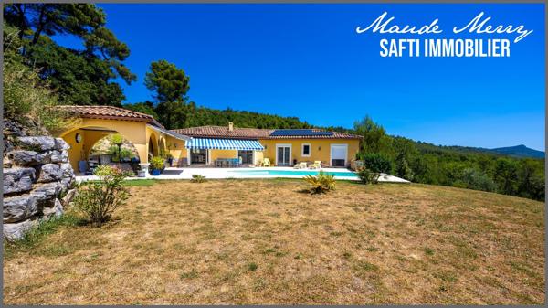 Villa individuelle 168 m2 habitable - 4 chambres dont une suite parentale - 75 m2 de sous-sol - piscine - vue superbe sur les collines environnantes et au calme absolu - forage et eau de ville