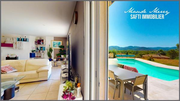 Villa individuelle 168 m2 habitable - 4 chambres dont une suite parentale - 75 m2 de sous-sol - piscine - vue superbe sur les collines environnantes et au calme absolu - forage et eau de ville