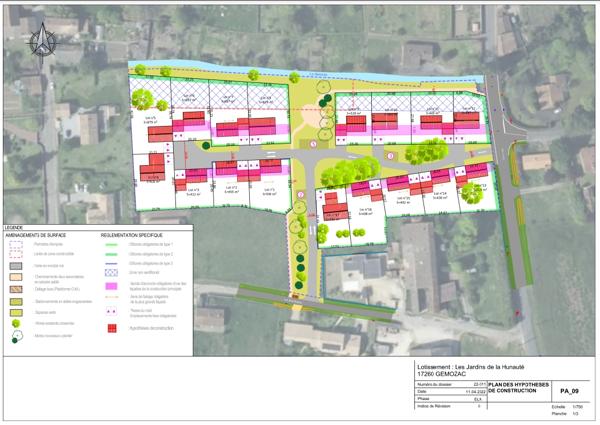 Achat terrain près de GEMOZAC - 687 m² - 61 900 €