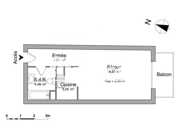 Location Studio 30.47 m² - 1 RUE DES BALAYEURS Strasbourg 67000