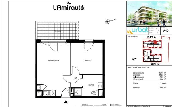 Appartement à louer    2 pièces •  Frontignan