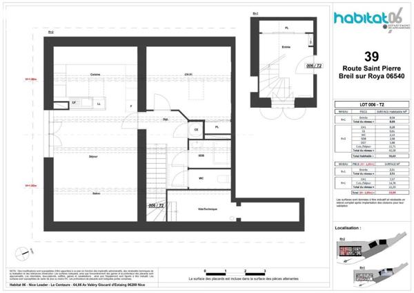 Duplex 2 Pièces – 1er étage – Breil-sur-Roya - Cave et Parking
