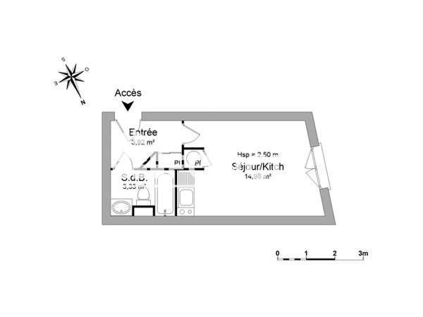 Location Studio 22.23 m² - 58, ROUTE DE GENCAY Poitiers 86000