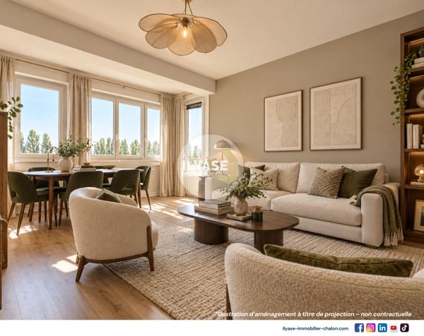 Appartement T2 | 58m² | Balcon | Cave | Quais de Saône