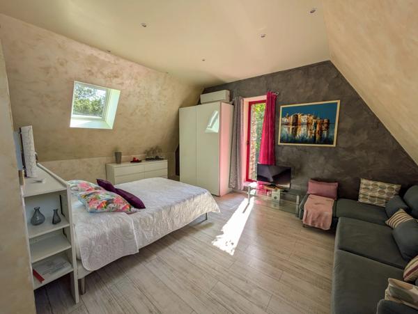 Maison en pierre immaculée avec maison d'hôtes, piscine, spa et jardins paysagers.