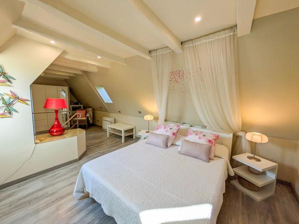 Maison en pierre immaculée avec maison d'hôtes, piscine, spa et jardins paysagers.