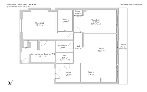 Appartement Paris 17 e - SAINTE-ODILE / CHAMPERRET