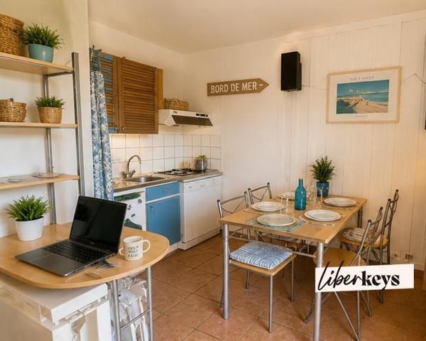 Charmant T2 avec jardin - 4/6 couchages - plage Merville Franceville (14)