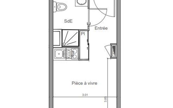 Appartement à vendre    1 pièce • 19,91 m2 Saint-Jean-de-la-Ruelle