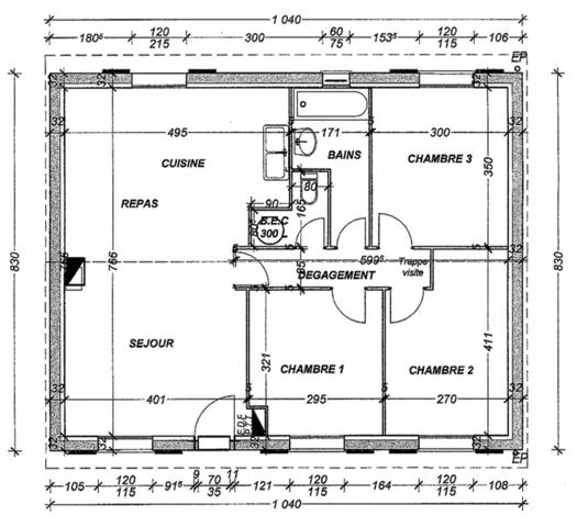 Maison à vendre 4 pièces HOURTIN (33)