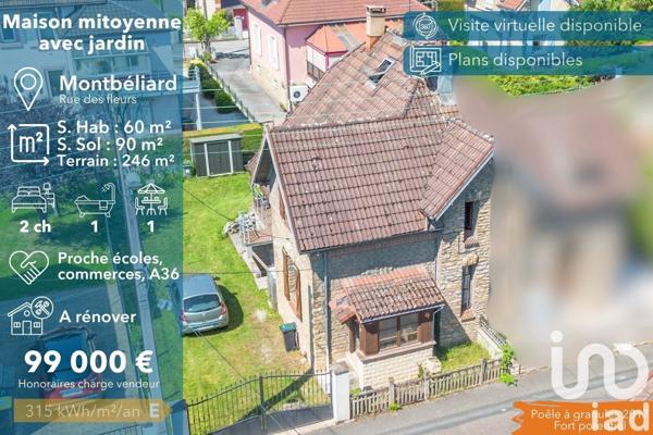 Maison à vendre 3 pièces 60 m² Montbéliard