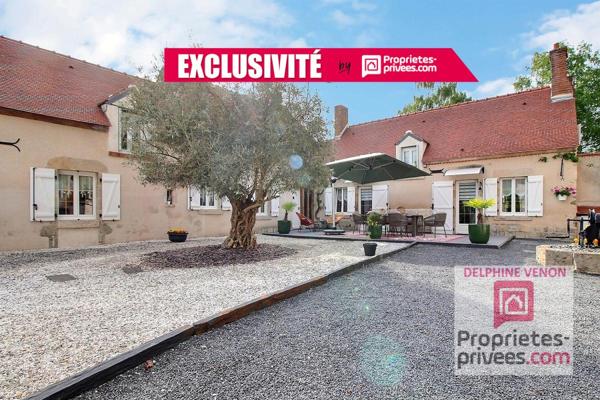 Exclusivité- Longère avec beaucoup de cachet avec piscine et parc arboré de 5585 m² proche Loire à Germigny Des Prés