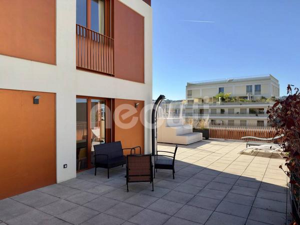 Duplex meublé dernier étage 107 m² avec terrasse de 130 m² et piscine, Lyon 7e