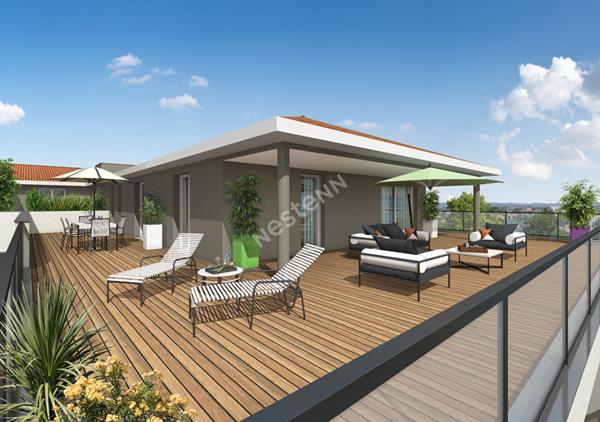 SAINT LAURENT DE MURE secteur Jean Moulin - Type 4 neuf RT 2012 avec terrasse