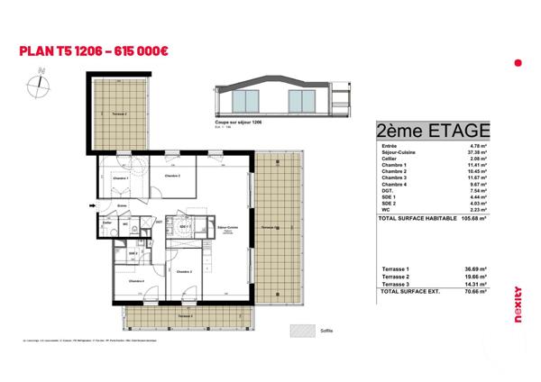 Appartement F5 à vendre  5 pièces - 105,68 m 2   ST TROJAN LES BAINS  - 17