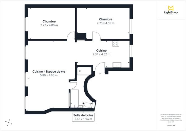 Appartement 4 pièces de 65 m² - Traversant, lumineux - Avenue de Clichy, Paris