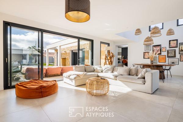 Maison d’architecte solaire avec piscine