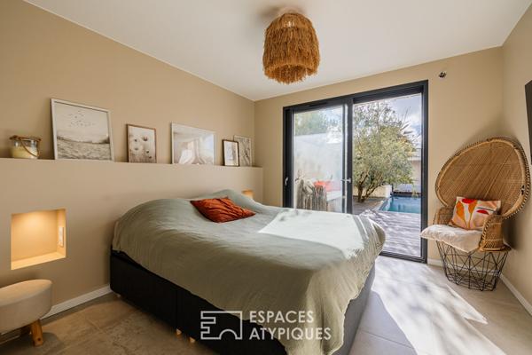 Maison d’architecte solaire avec piscine