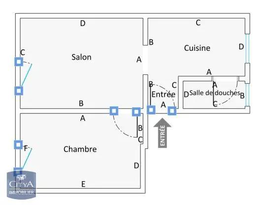 Appartement à louer 2 pièces 37.67m²