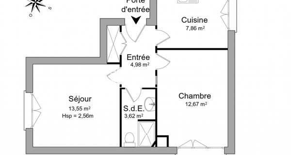 Location Appartement 2 pièces 41.87 m² - Rodez 12000