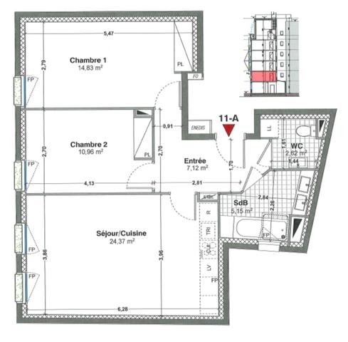 appartement T3 neuf à vendre BOULOGNE BILLANCOURT (92), surface habitable 65.05 m2