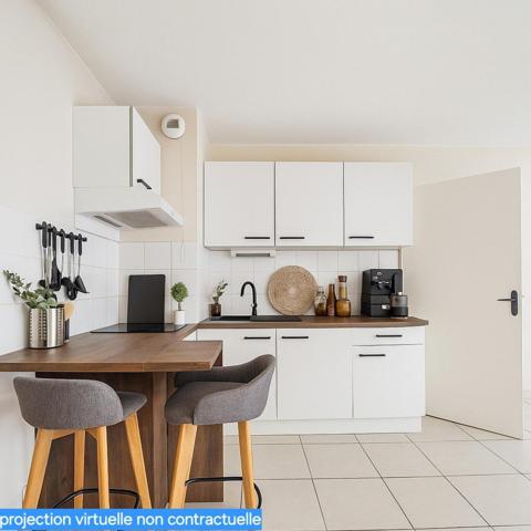 Appartement T2 au calme avec place de parking en RDC