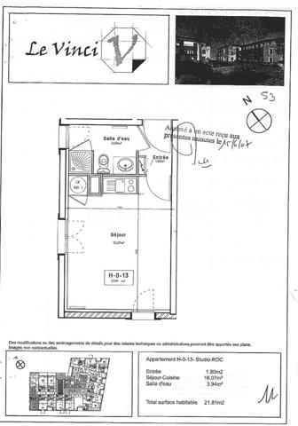 Appartement de 21,81 m²
