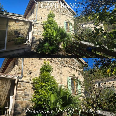 Ardèche - Vallée de l’Eyrieux à St Fortunat - Charmante maison de village - Garage - Bels espaces extérieurs.