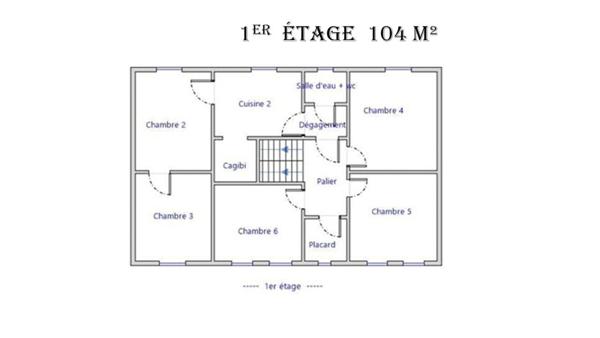 Immeuble hab / locatif 180m², 2cui, 6ch,+ s.aménageable, accès Loing