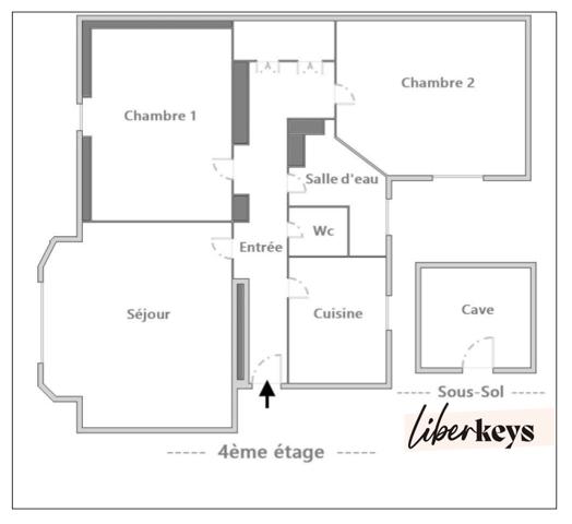 Appartement lumineux 66m², 2 chb, très grands placards + cave