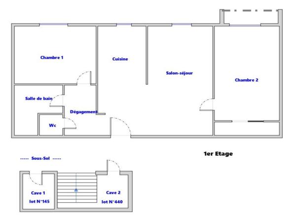 Millau (12100) APT F3 48 M2 AVEC STATIONNEMENT ET BALCON