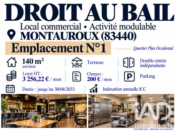 Droit au bail à vendre 140 m² Montauroux