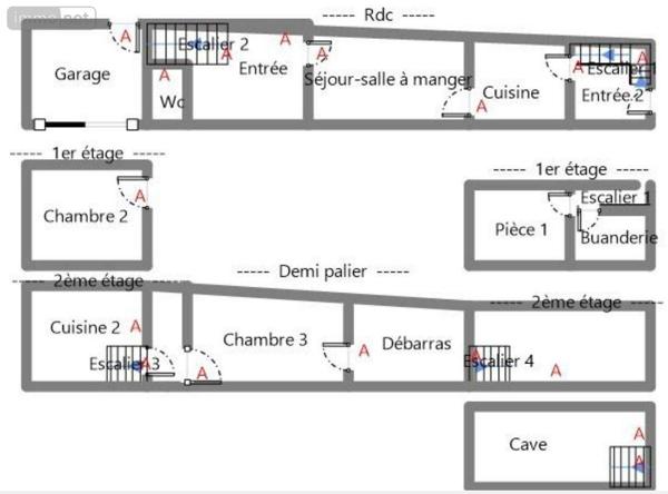 Maison de ville à vendre à Écueillé dans l'Indre (36240), ref : 016/445